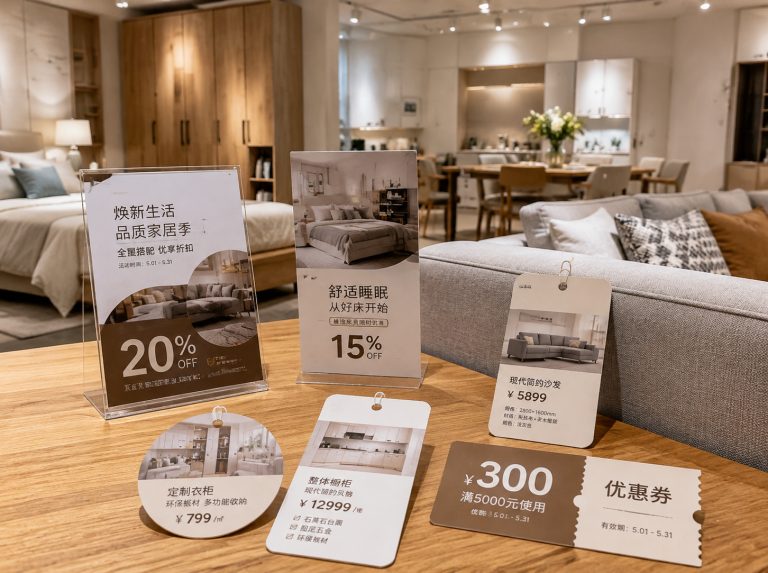 应城家具门店单页海报与吊牌